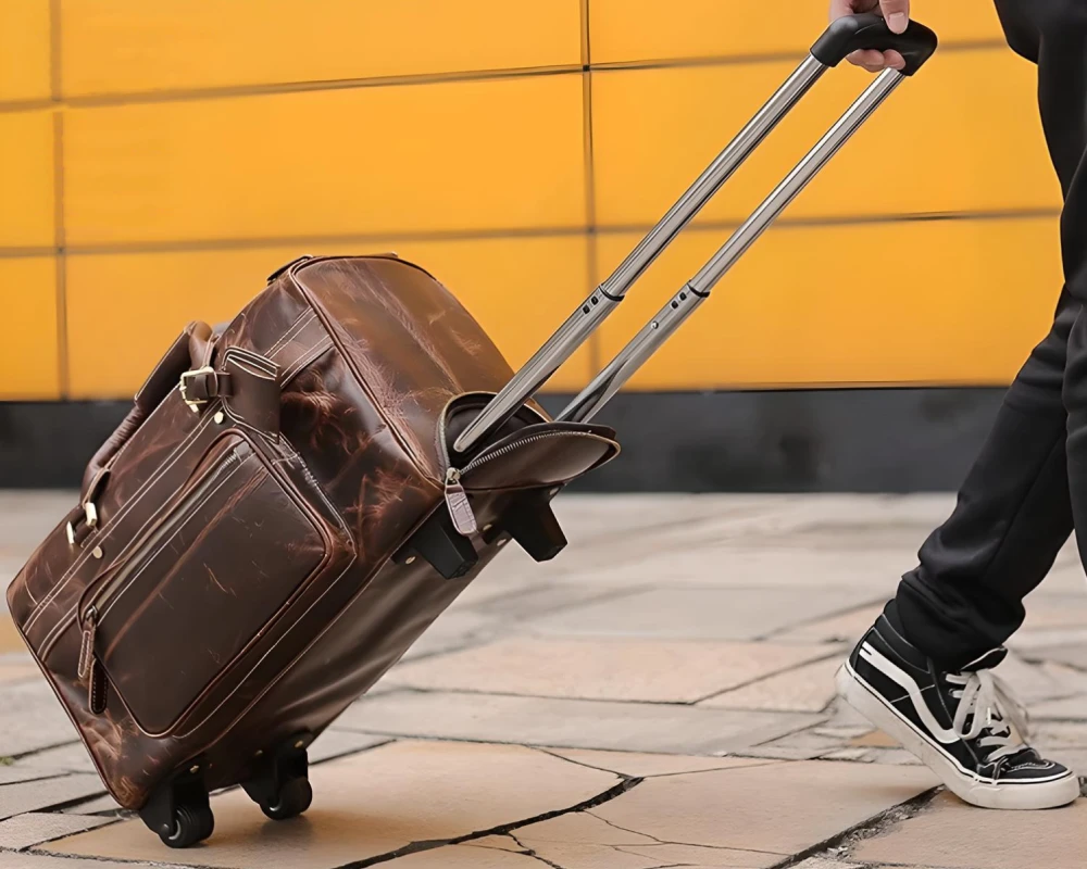 women's leather carry on bag